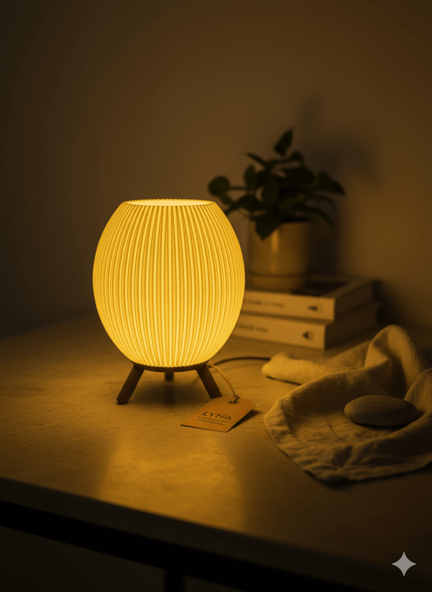 LYNA Orbit Teelichthalter – Ovale Designlampe mit weicher Rippung – stilvolles Design von Lyna